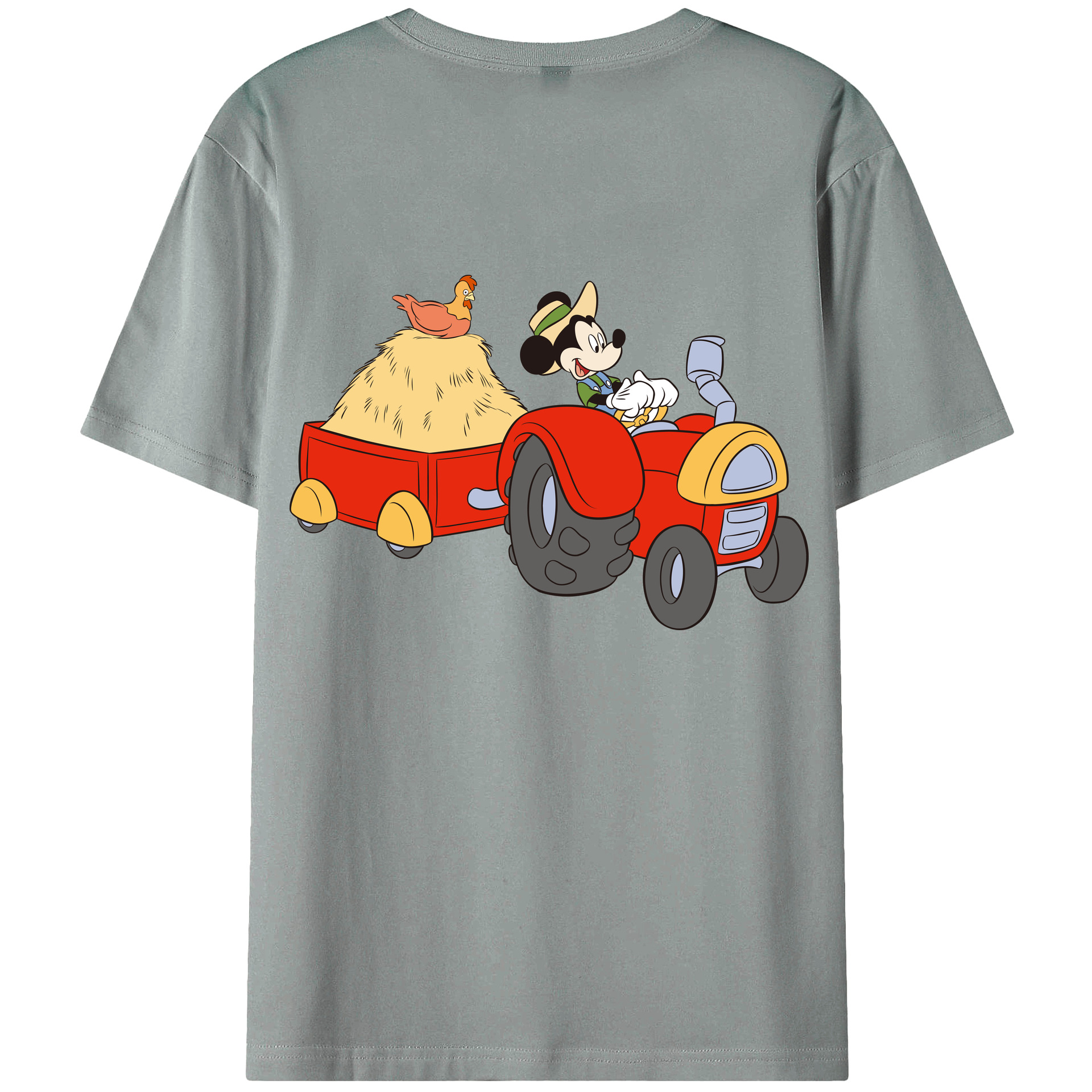 ミッキーマウス Mickey Mouse 綿100％ メンズ半袖Tシャツ（バックプリント） 通気性